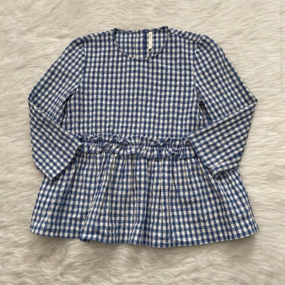 ZARA Gingham Ruffle Top - Picture 3 of 8